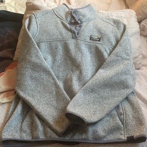 LL Bean grey quarter zip pullover